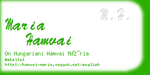 maria hamvai business card